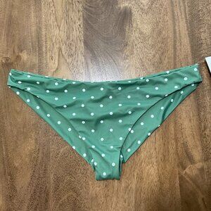 RVCA Womens Bikini Bottoms NWT Size Extra Large Cheeky Hipster Green Polka Dot